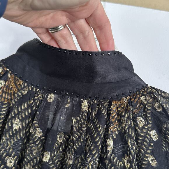 Camilla Ragland Blouse S‎ Cobra King Button Front Long Sleeve Party Luxury Sheer - Picture 9 of 14